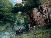Gustave Courbet Roe Deer at a Stream oil painting artist